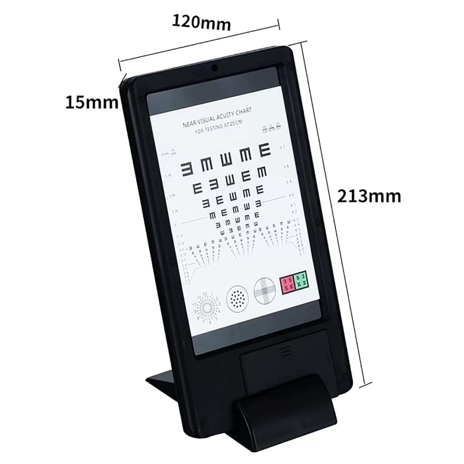 Tabla de visión, gráfico de optotipos LED de doble cara con brillo ajustable para detección de visión cercana y lejana