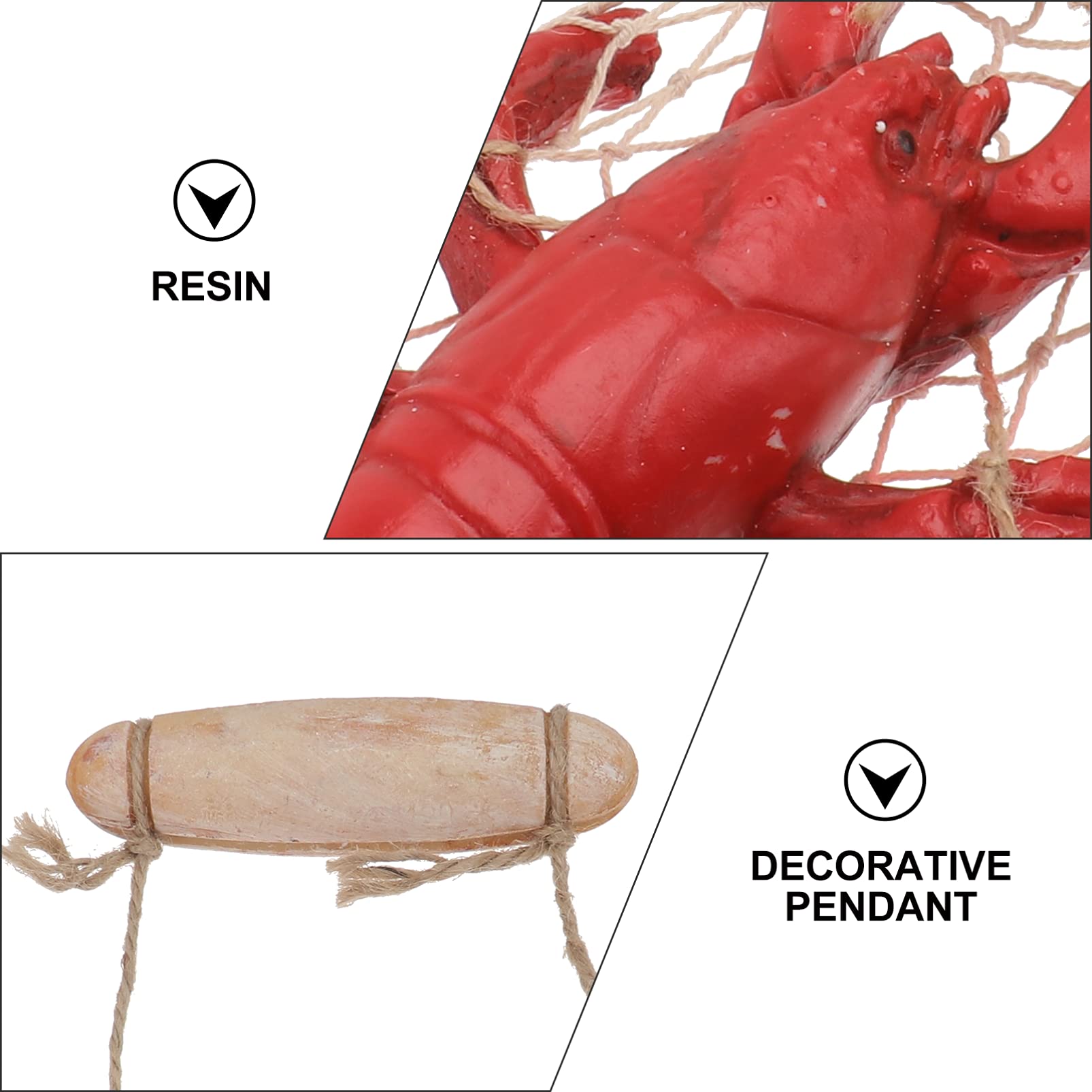 BESTYASH 1pezzi Ciondolo Aragosta in Resina Decorazione da Parete per Interni Artigianato in Resina Aragosta Appendibile per Soggiorno Camera da Letto