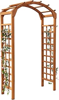 Solid Fir Wooden Garden Arch Premium Outdoor Trellis for Climbing Plants...