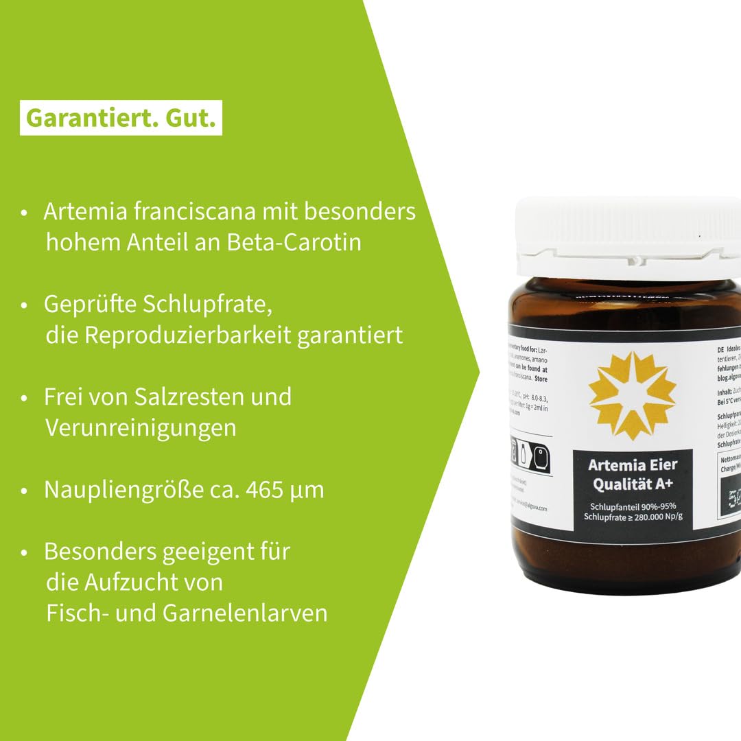 Artemia jajka 100 g | jakość A+ z 95% wskaźnikiem wylęgu | pierwotne kraby | żywa karma do hodowli ryb ozdobnych | do Diskus, pielęgnic, gupików, molly, axolotl i krewetek