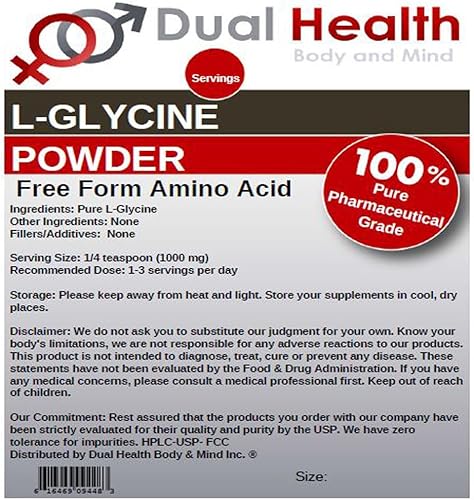 Miniatura 3 de Polvo de glicina (17.64 oz1.1 libras) Suplementos a granel de glicina de forma libre pura, aminoácido del sueño, sin OMG, sin gluten