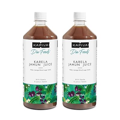Kapiva Karela Jamun Juice (2L) | Controls Blood Sugar Levels, Lowers Bad Cholesterol | Diabetic Care - Super Saver Pack 