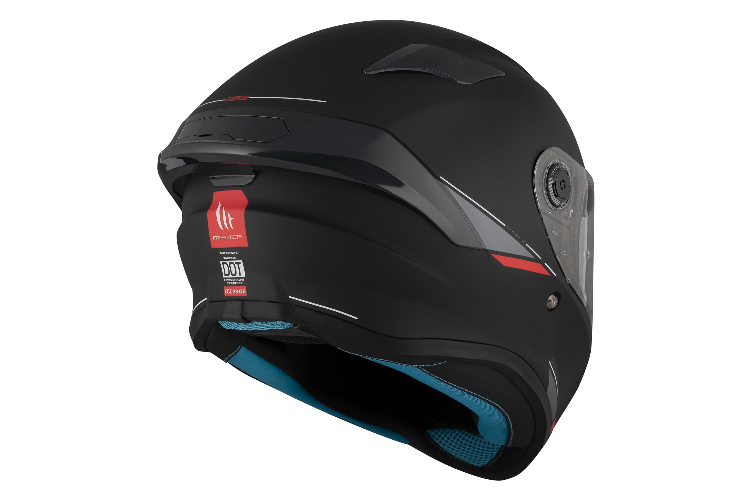 MT Helmets Targo S – Casco Moto Integral con Visor Solar Full Vision, Pantalla Compatible con Pinlock, Interior Lavable y Cierre Micrométrico | Calota HIRP | Homologado ECE 22.06 & DOT