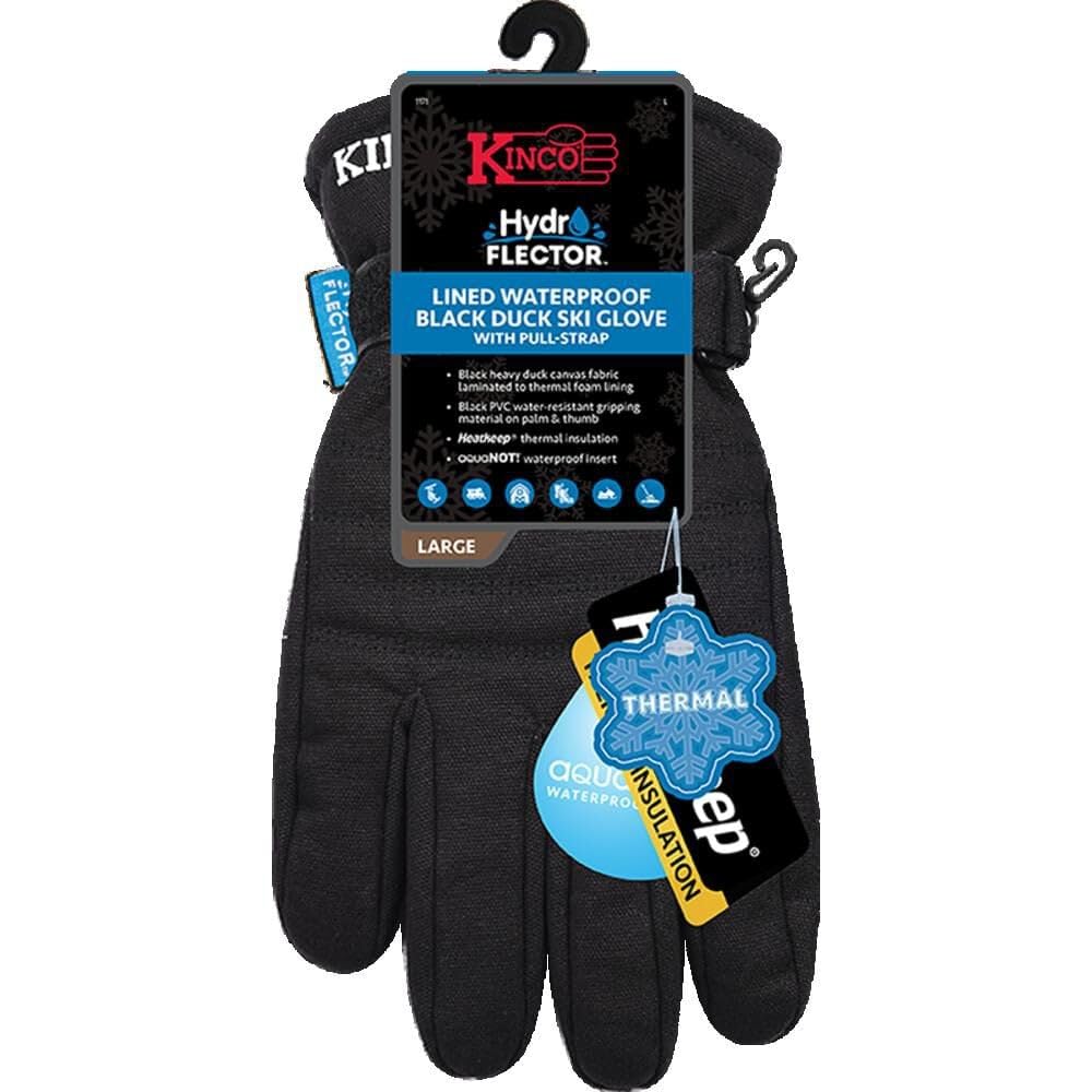 Kinco 1171-XL Men's Ski Gloves, Waterproof with Heat Keep Lining, X-Large, Black