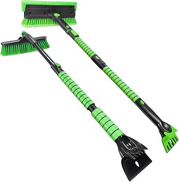 SEAAES 44" Ice Scraper with Snow Brush and 51" Truck Snow Brush Scraper Long Handle with Snow Broom for Car Windshield Window Automobile Vehicle