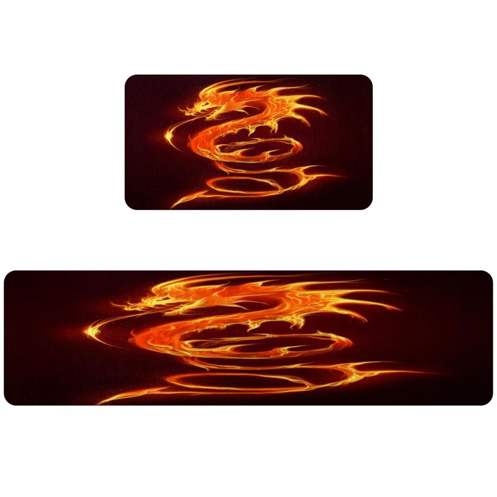 Tapis de cuisine antidérapant motif dragon pour décorer la buanderie et le couloir
