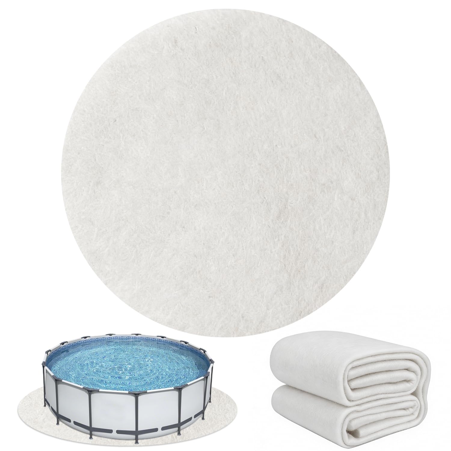 YumSur Pool Bodenplane 4M,Runden Poolmatte,Poolunterlage Bodenschutzplane Bodenmatte Poolunterlage Matte,Tragbares Spa Pool Zubehör,Schwimmbecken Matte Faltbarer,Whirl-Pool Unterlage (Runden 400CM)