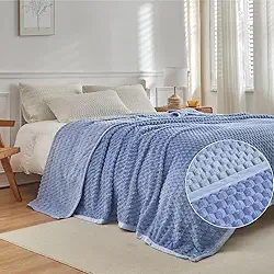 Cobertor King Alaska Dupla Face Manta Flannel Super Soft- Blue