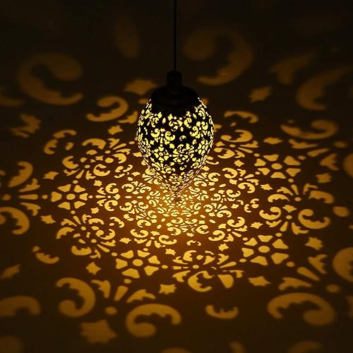 Miniatura 2 de Luces solares colgantes Tomshine linterna solar LED jardín luces lámpara de metal impermeable para decoración al aire libre