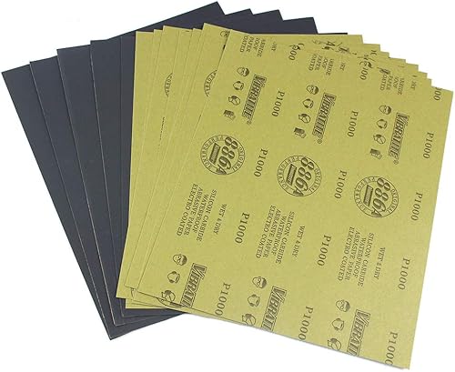 Miniatura 28 de Hojas de papel de lija, papel de arena húmeda seca de grano 2500, 9 x 11 pulgadas, carburo de silicio, para acabado de muebles de madera, lijado