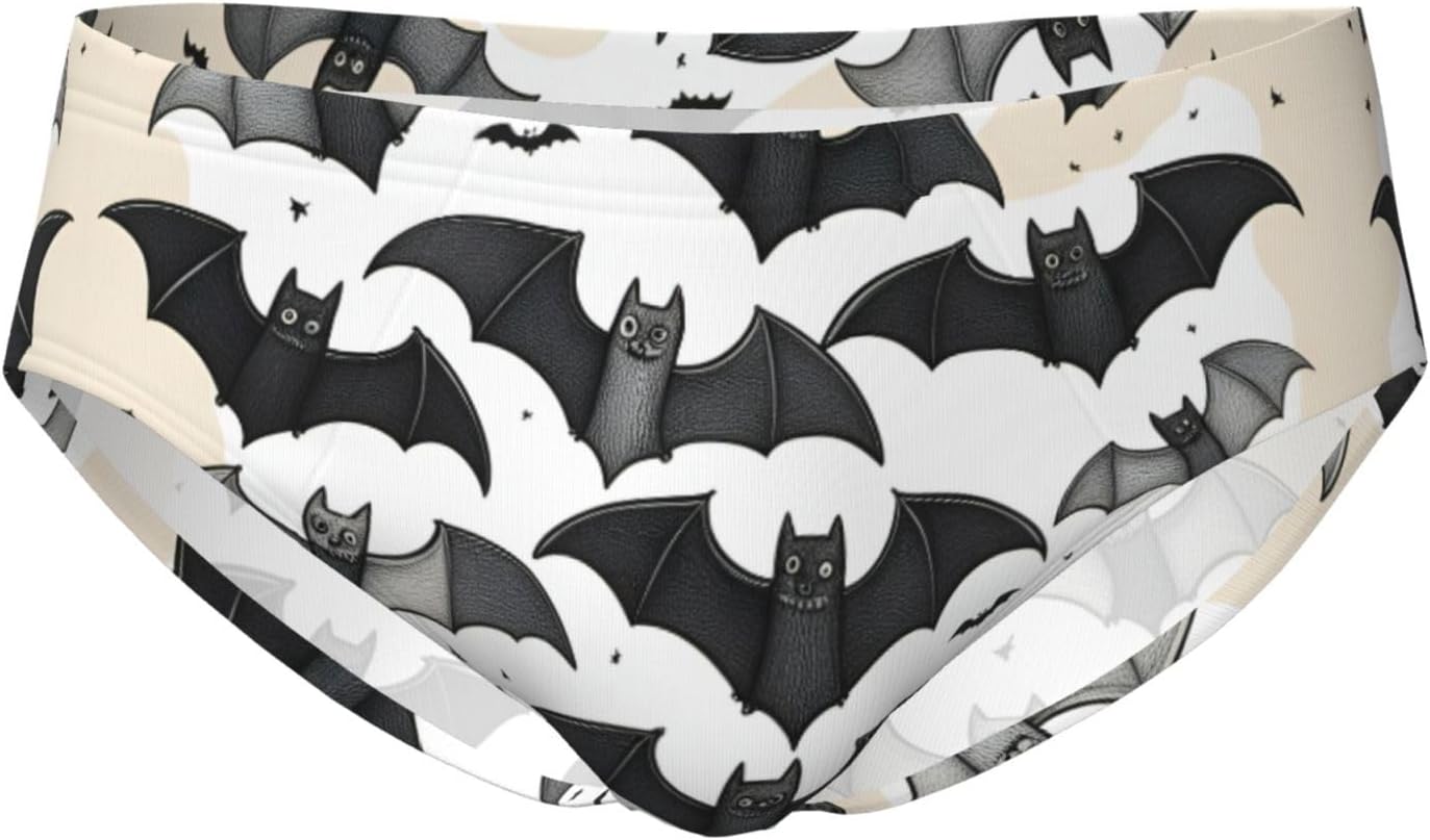 Halloween Flying Bats Men'S Underwear Triangle Briefs, Soft Breathable Stretchy Undergarments With Elastic Waistband