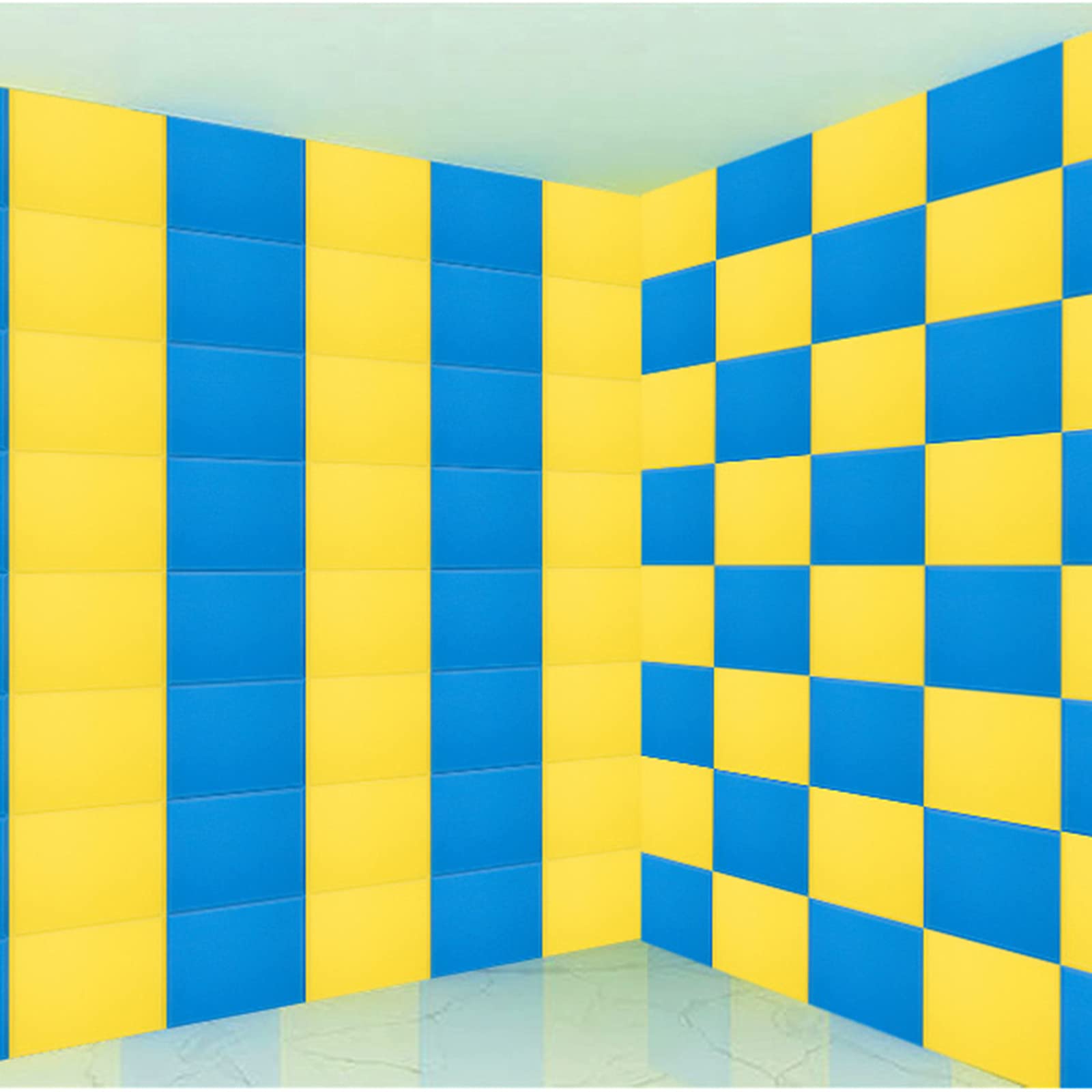 NEECS Pannelli acustici, Adesivo Decorativo da Parete per Interni Addensare Cotone fonoassorbente Studio di Registrazione Piastrelle a Cuneo Pannelli in Schiuma fonoassorbente per uffic