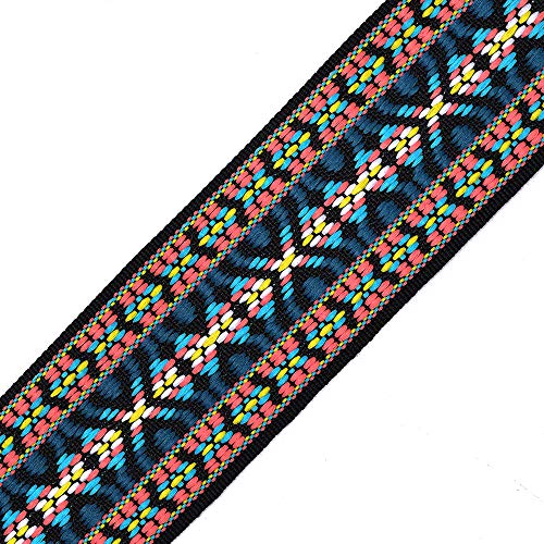 2-Yards 2" Jacquard Braid Ribbon Trim, Tr-11222 (Multi 3) #TOP12