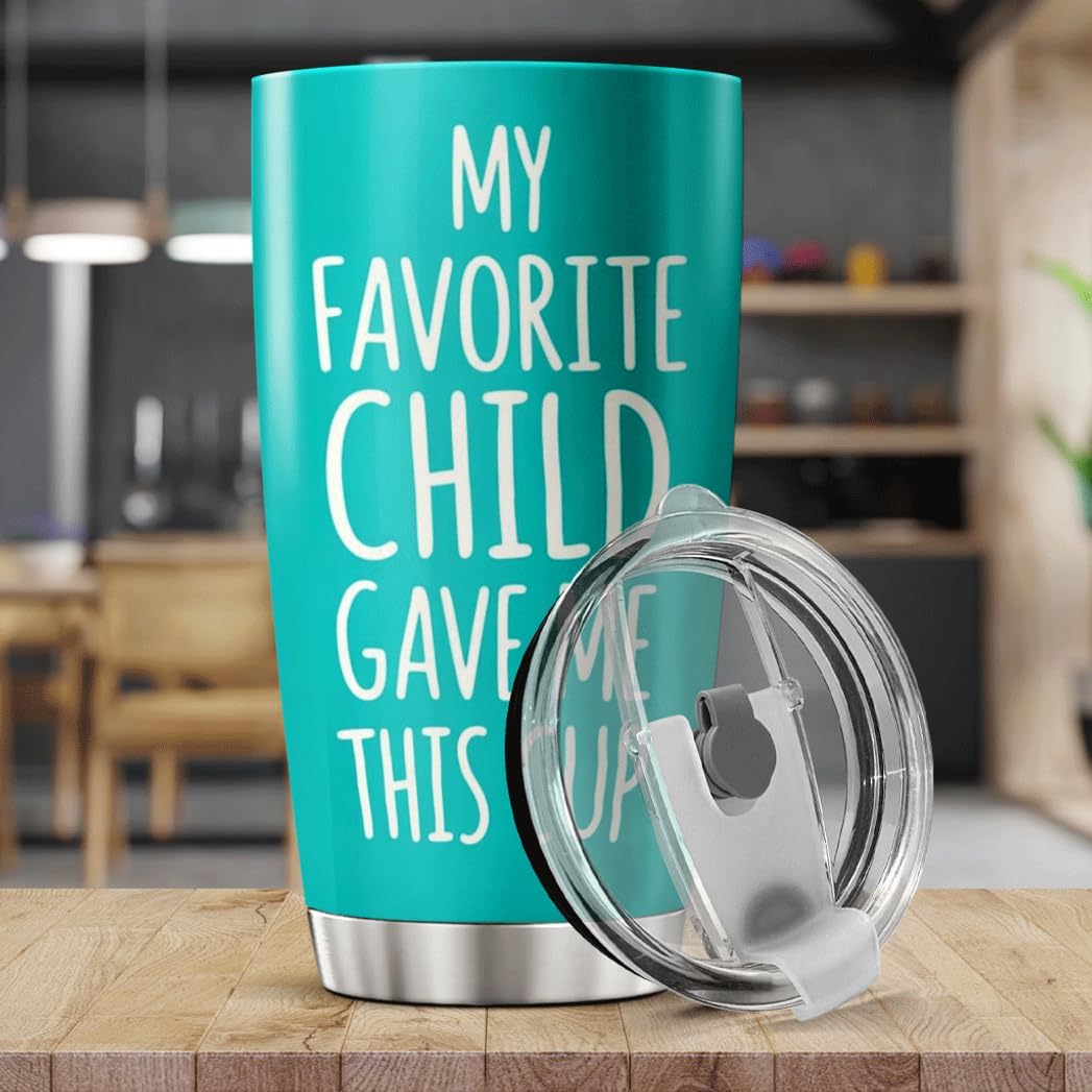 My Favorite Child Gave Me This Cup Funny Quote 20 Oz Stainless Steel Tumbler Gift For Mom Dad Parent From Son Or Daughter Mug Iced Drink Bottle Hot Tea Heat Outdoor image 5
