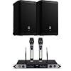 2 Electro-Voice ZLX-8P-G2 8″ 1000W Powered Speaker, PSG AUDIO MP0919 Dual Wireless Mic Bundle