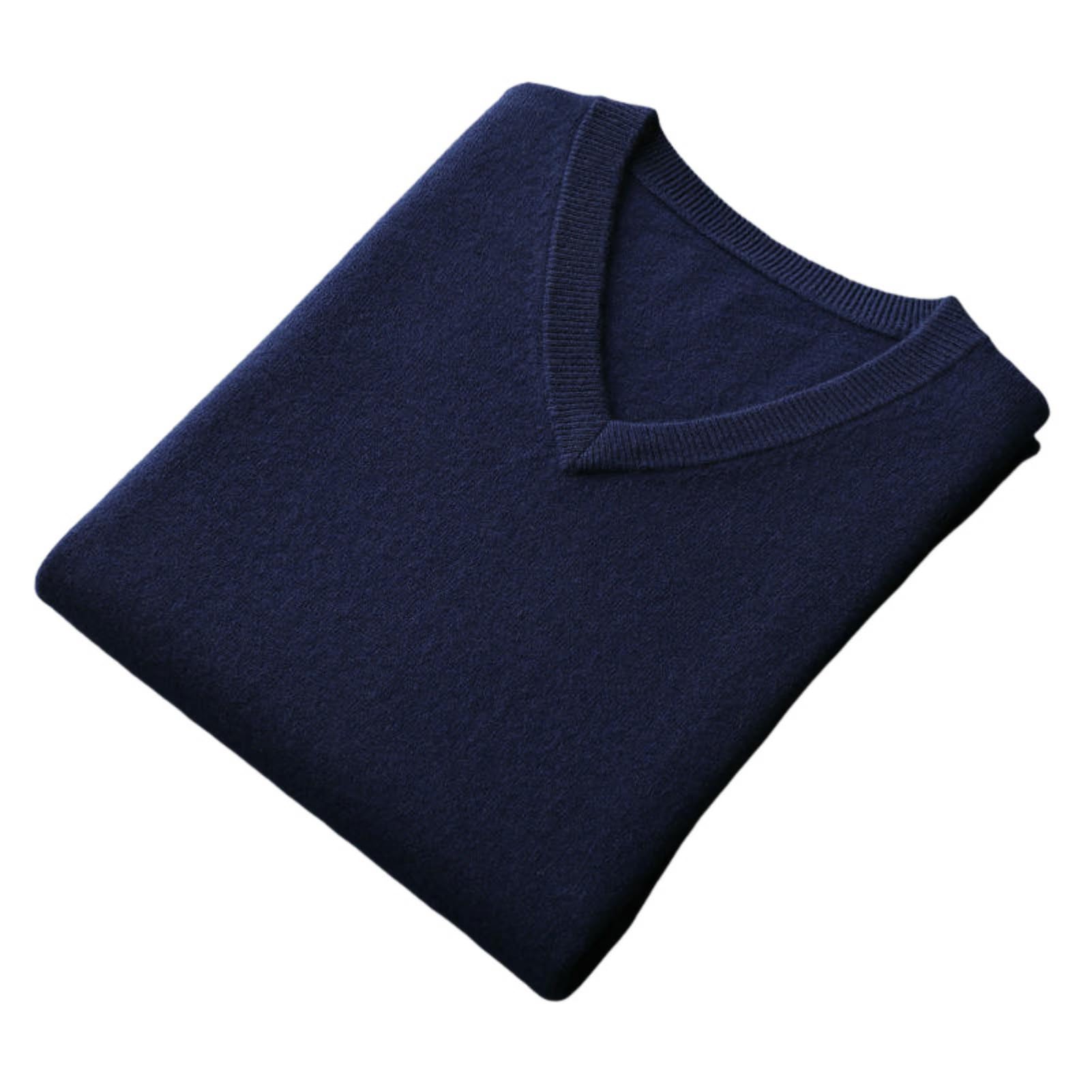 Chaleco suelto de punto de cachemira sin mangas con cuello en V para hombre