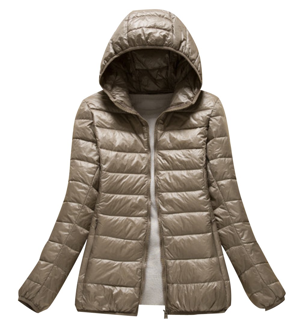 Abrigo Plumas con Capucha Mujer Abrigos Acolchado Plumiferos Ligeros Chaquetas Chaquetones Plumon Anorak Plumifero Corto Cazadoras Chaqueta Acolchada Mujer Plumas Ultralight Invierno Caqui S