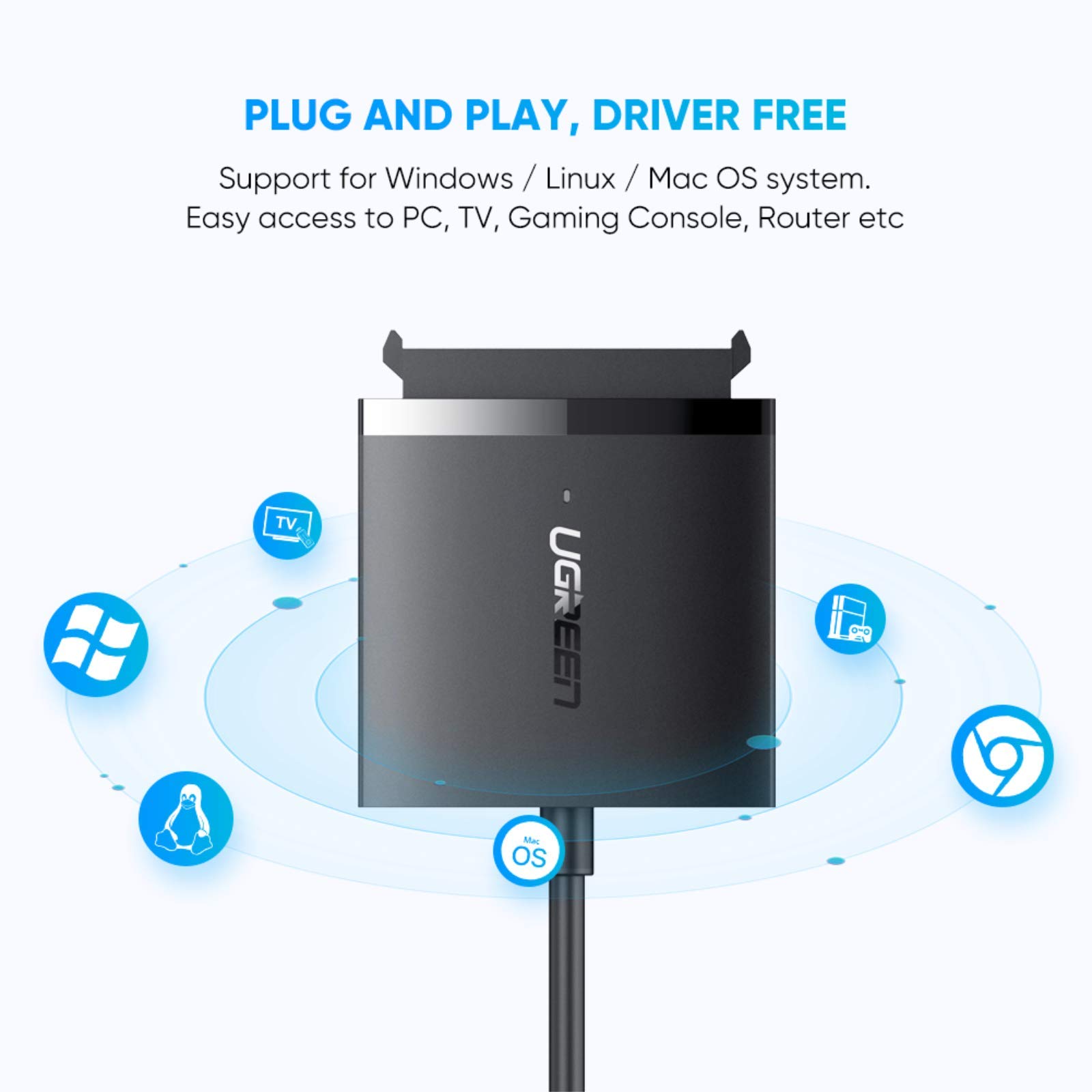Ugreen USB 3.0 SATA SSD HDD Dönüştürücü Adaptör, Siyah