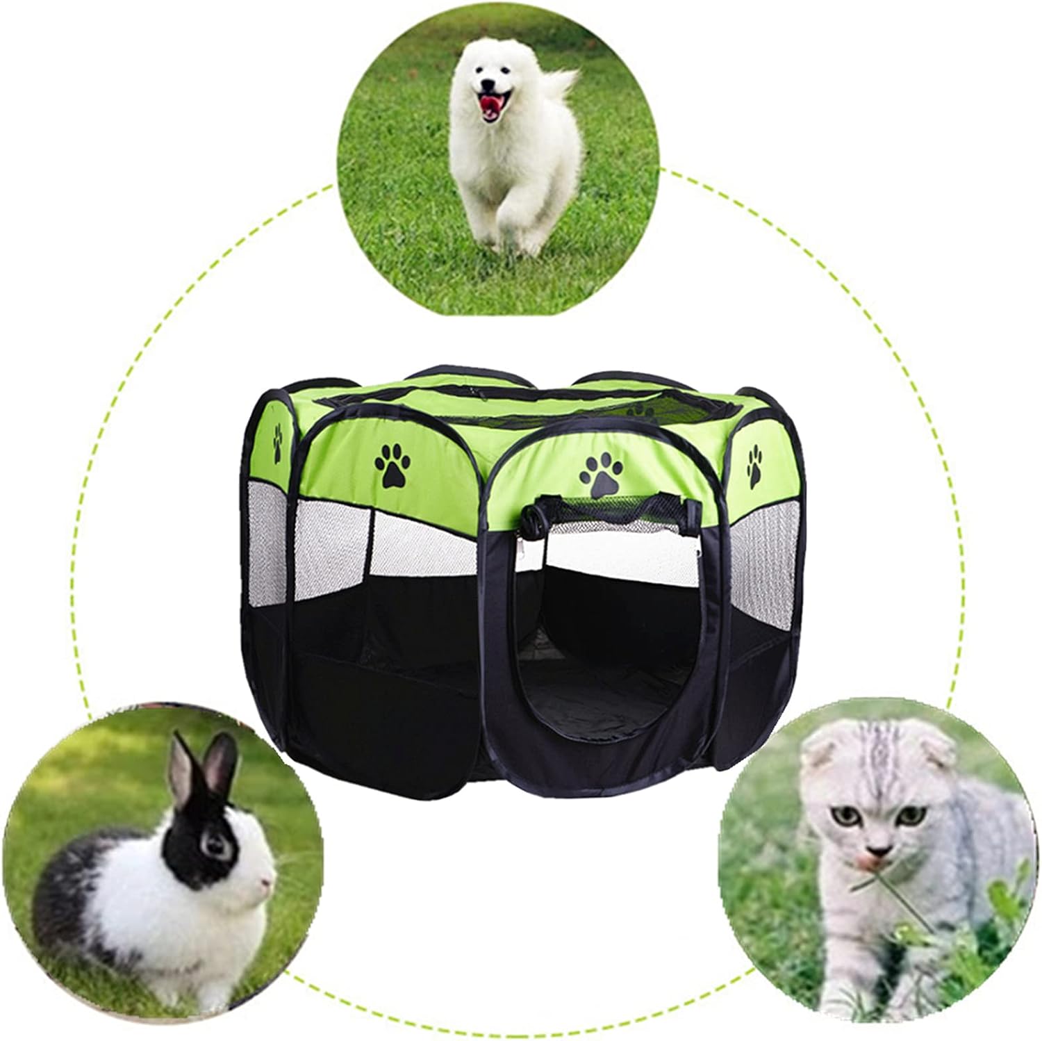 Authda Foldable Pet Play Pen Cats Dogs Small Animals Playpen Cover 8