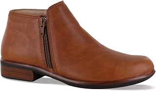 Footwear Women’s Helm Ankle Bootie with Cork Footbed and Arch Support – Double Zipper – Low Heel - Comfort and Support –– Lightweight and Perfect for Travel- Removable Footbed