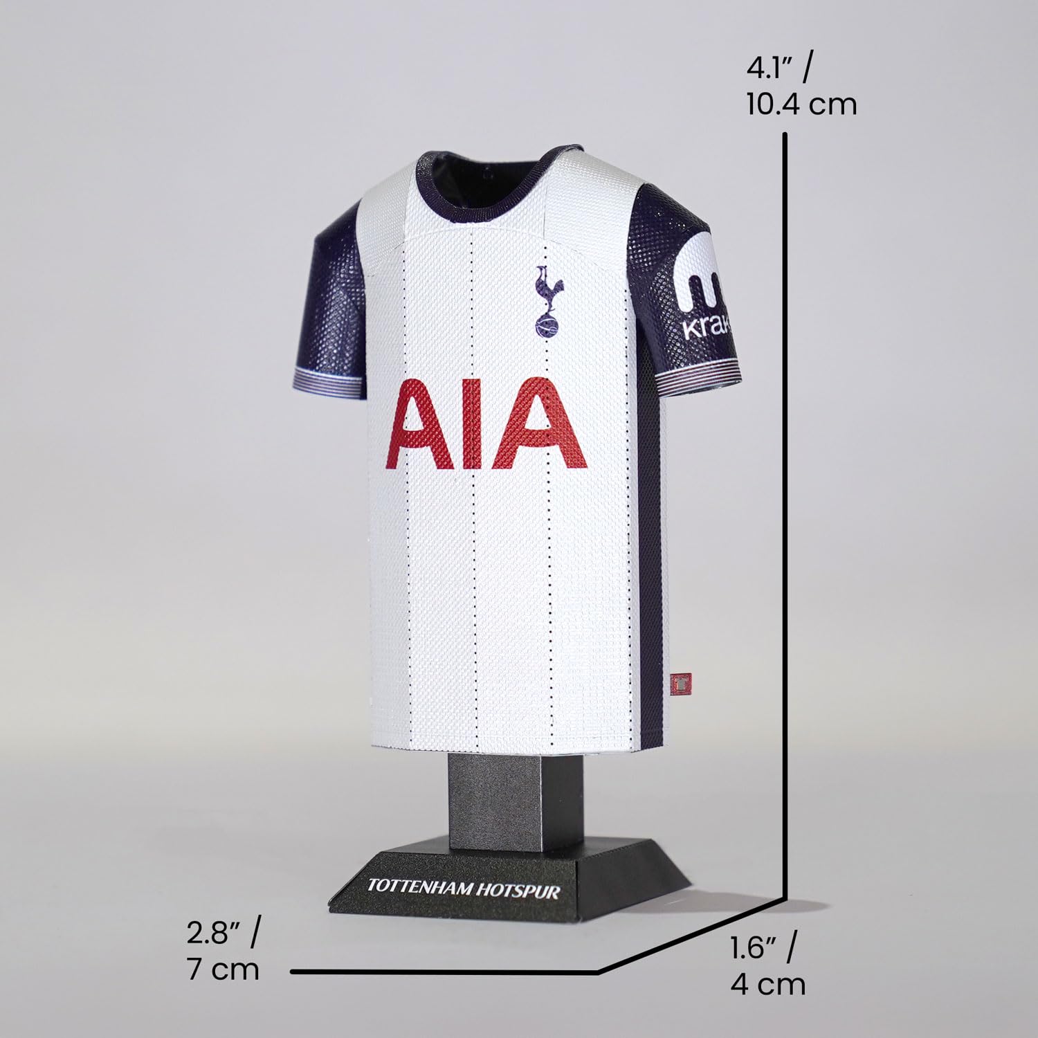 Maillot Tottenham Hotspur 24/25 Metal – Acier Inoxydable, Personnalisable, Présentoir Stade, Cadeau Fan