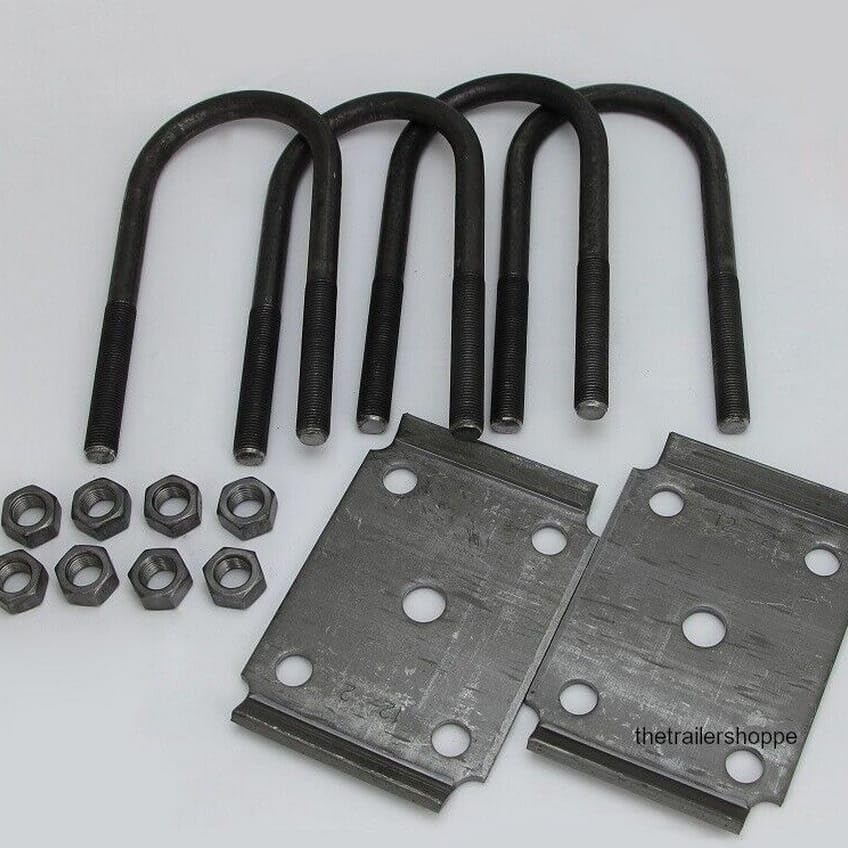 APUBR8 Trailer Ubolts 3" Round 5,200 & 6,000 Spring Axle Kit 1/2" U- 7" Long APUBR-8