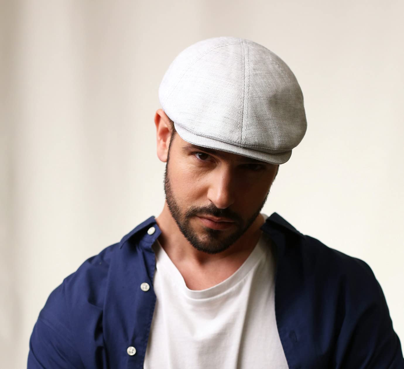 Béret Casquette Plate Homme Femme Classic Cap Lin