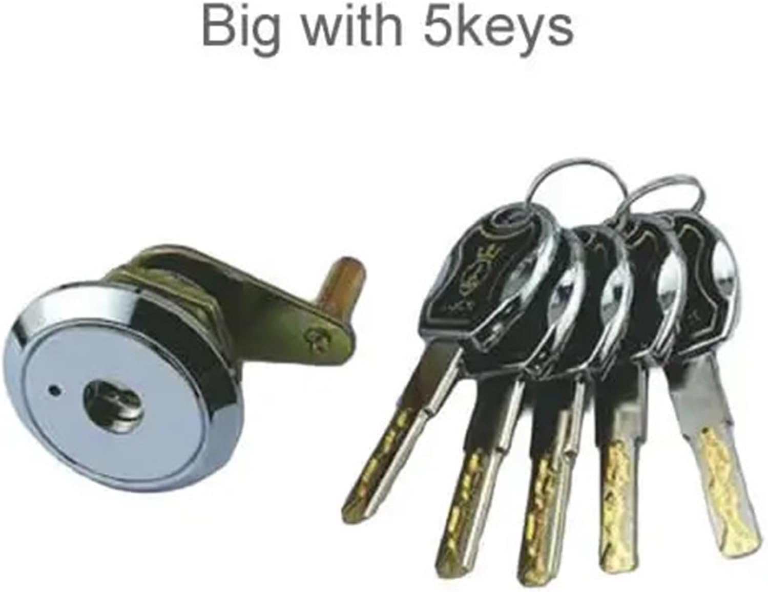 Safe Deposit Box Cylinder with 5 Keys Lock Encryption Key Safe Class C Cam Lock 1Pcs(Big 5keys)