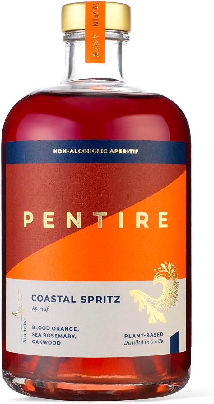 Coastal Spritz 70cl - Botanical Alcohol Free Aperitif - Distilled from Native Cornish Plants - No Added Sugar - Vegan - Nothing Artificial - Non Alcoholic Blood Orange Spritz