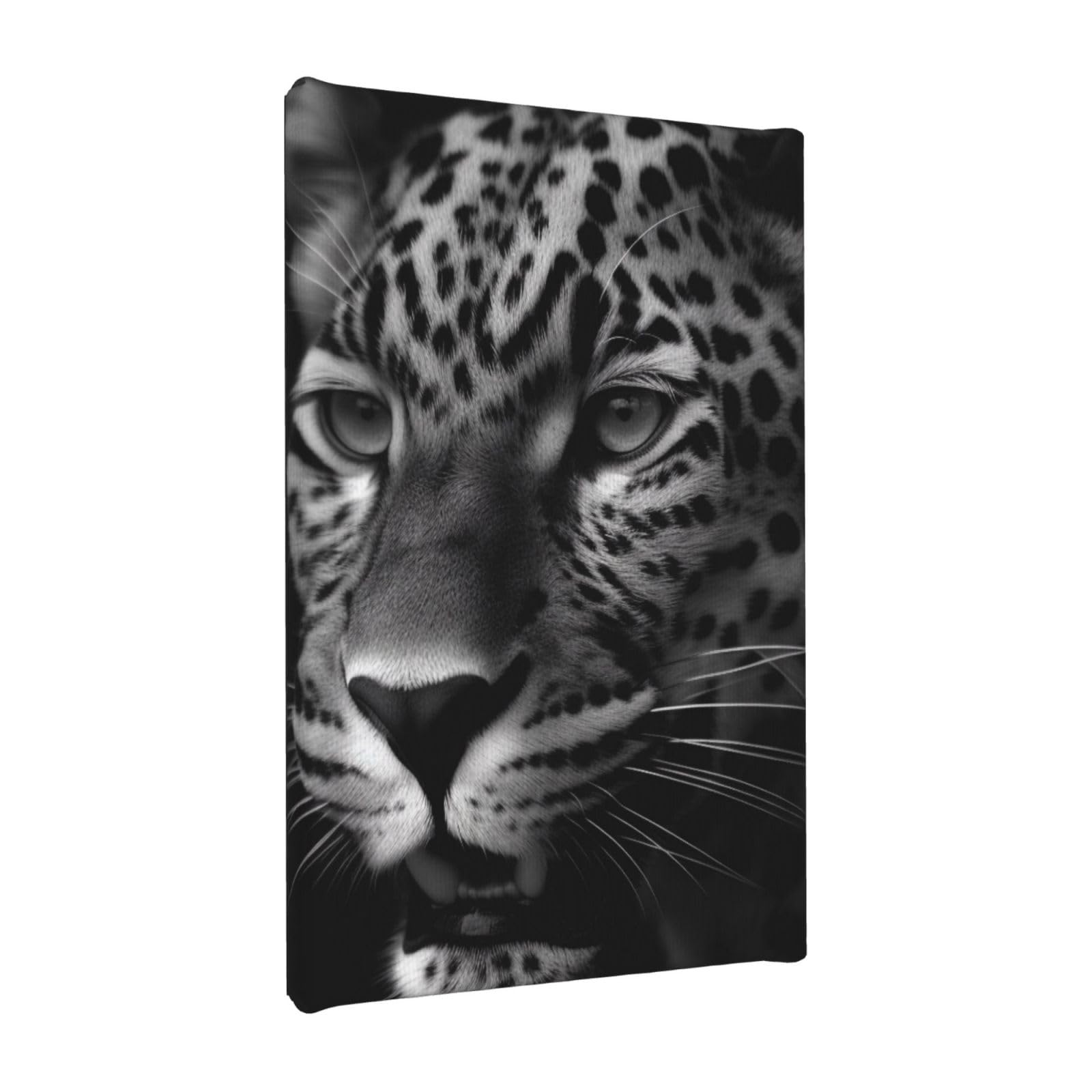 YKLJG Leopard Printed Wall Art Canvas Painting 20x30 CM Wooden Framed Picture Painting Artwork Prints for Bedroom Kitchen Home Office Decor
