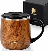 SaintGraal (セイントグレイル) Mug Tumbler Vacuum Insulated with Lid Heat Retention Cold Retention Stainless Steel Mug Cup Christmas Gift Father's Day Gift Coffee Cup 11.1 fl oz (320 ml) (Walnut)