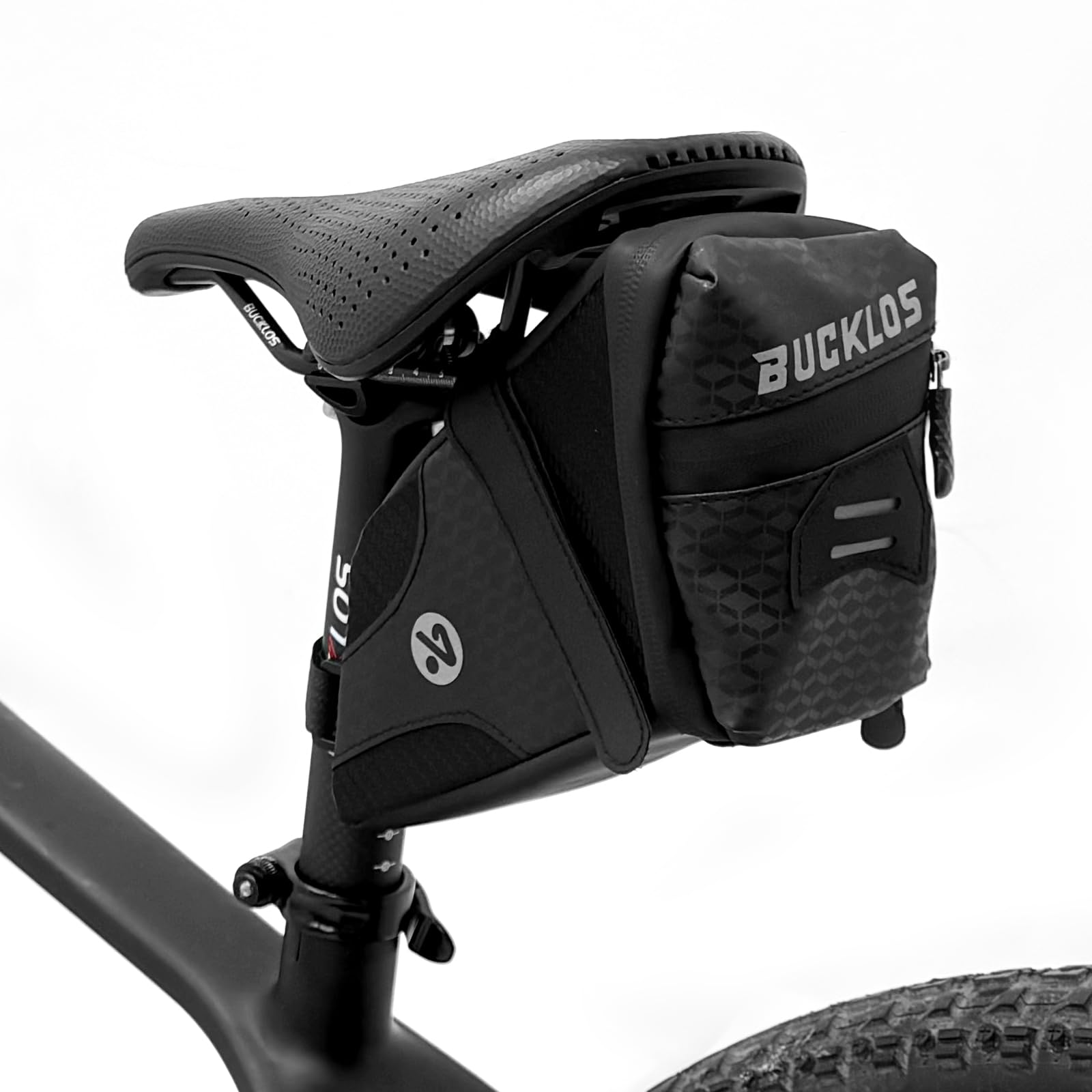 AEYINO Water-Resistant Bike Saddle Bag - 0.8L Reflective