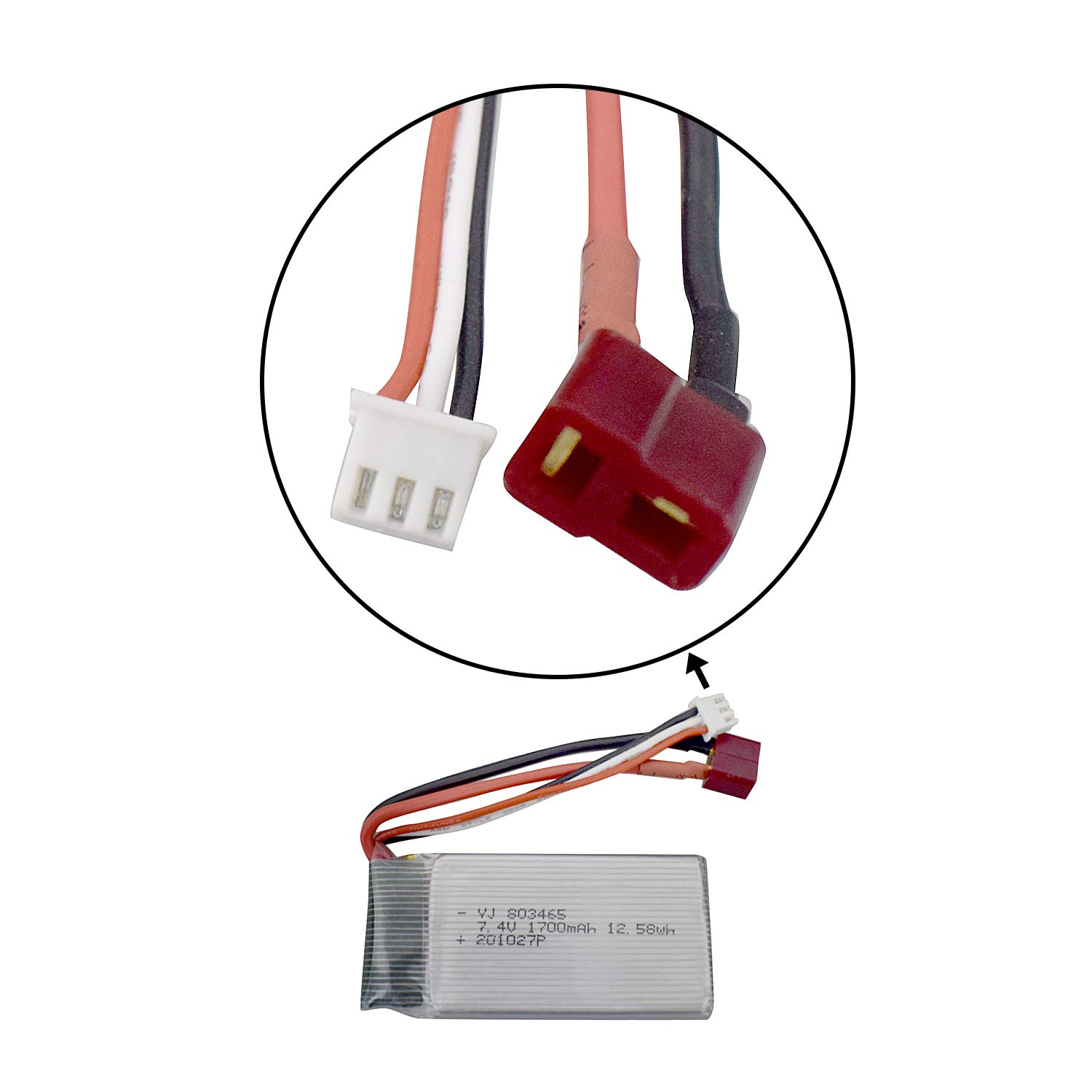 2 Batteries 7.4V 1700mAh Li-Po + Chargeur 2 En 1 Pour Modèles RC 9200 9202E 2995 YC300 Etc.