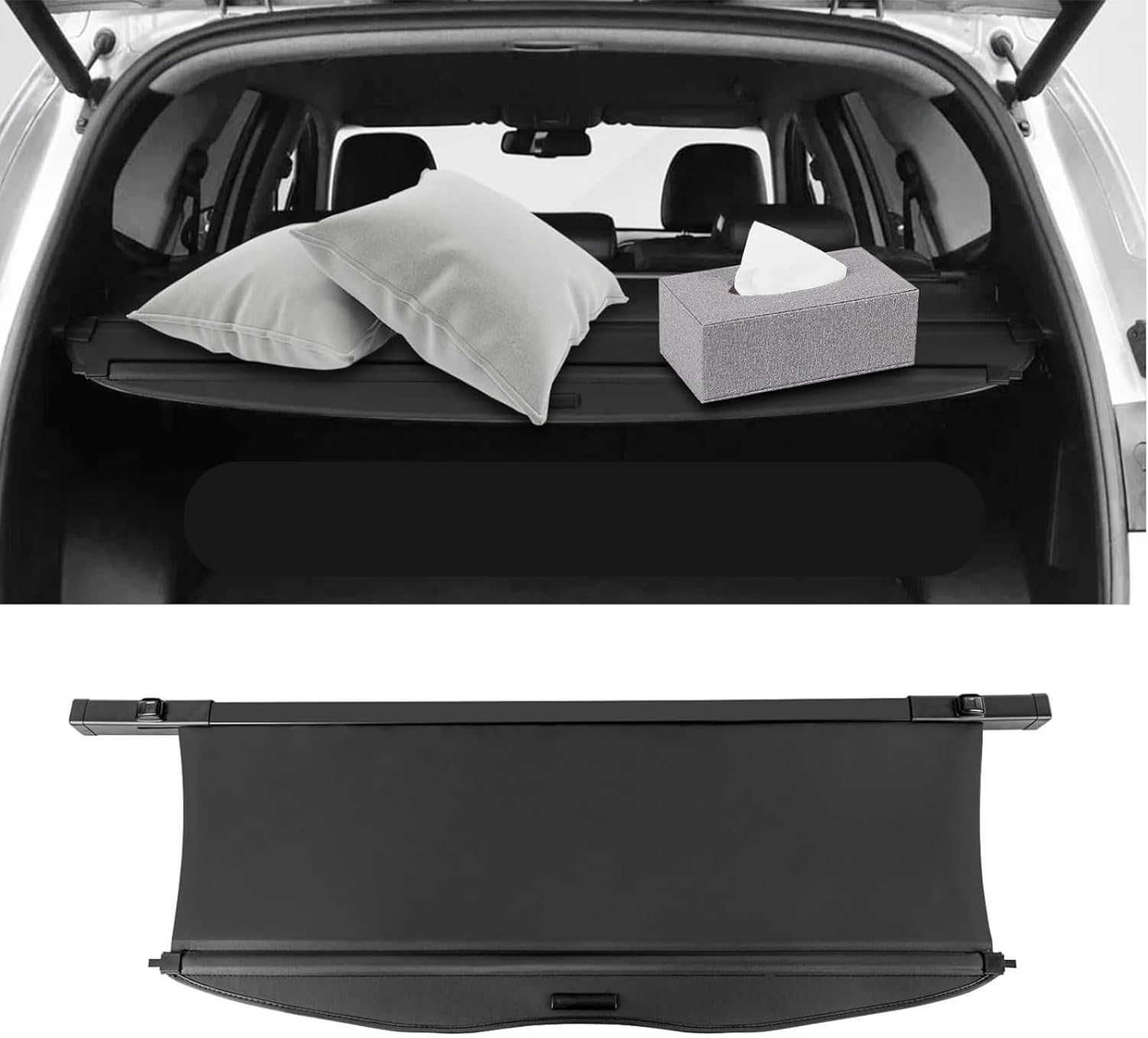 Cargo Cover, Universal Trunk Cargo Cover Retractable, Rear Luggage Security Shade Shield Fit for 2020-22 Highlander Cargo Cover