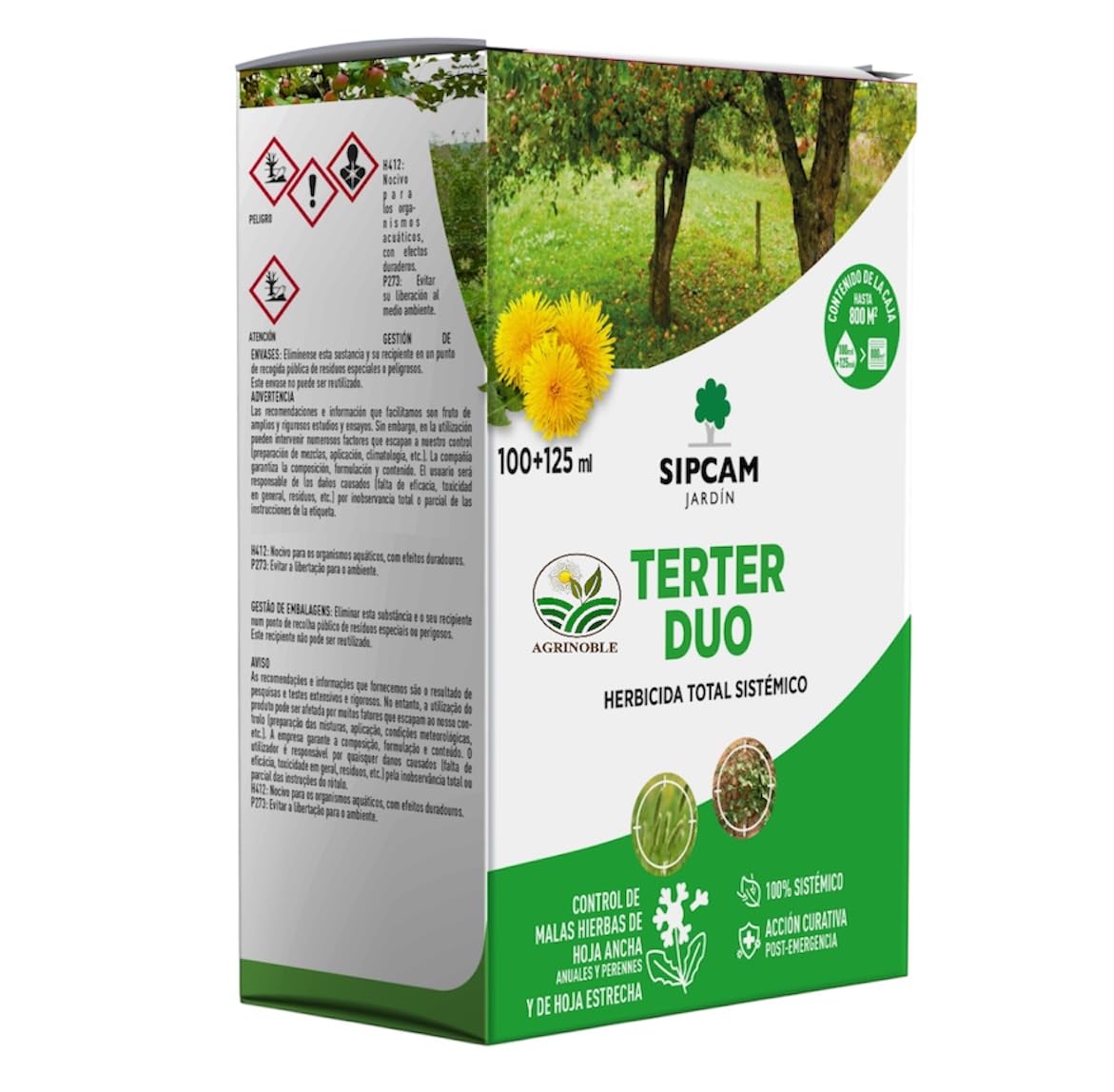 Herbicida total 225 ml (30 litros de agua) Herbicida sistemico bicomponente 100% eficaz. Terter Duo