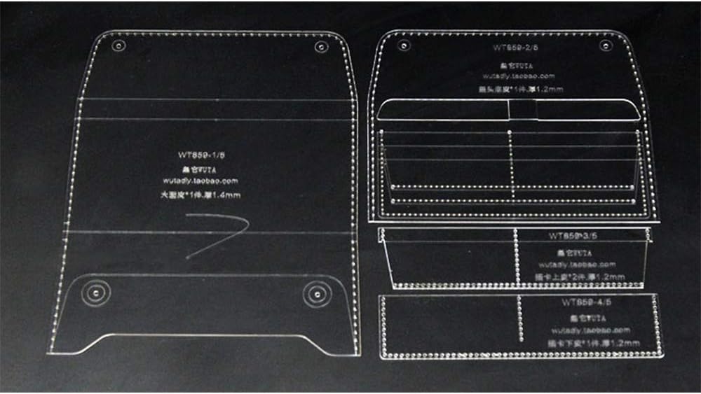 WUTA Leather Craft Pattern Long Wallet Acrylic Template Cutting Model for Beginner DIY Handmade Simple Clutch Long Purse Hot WT859