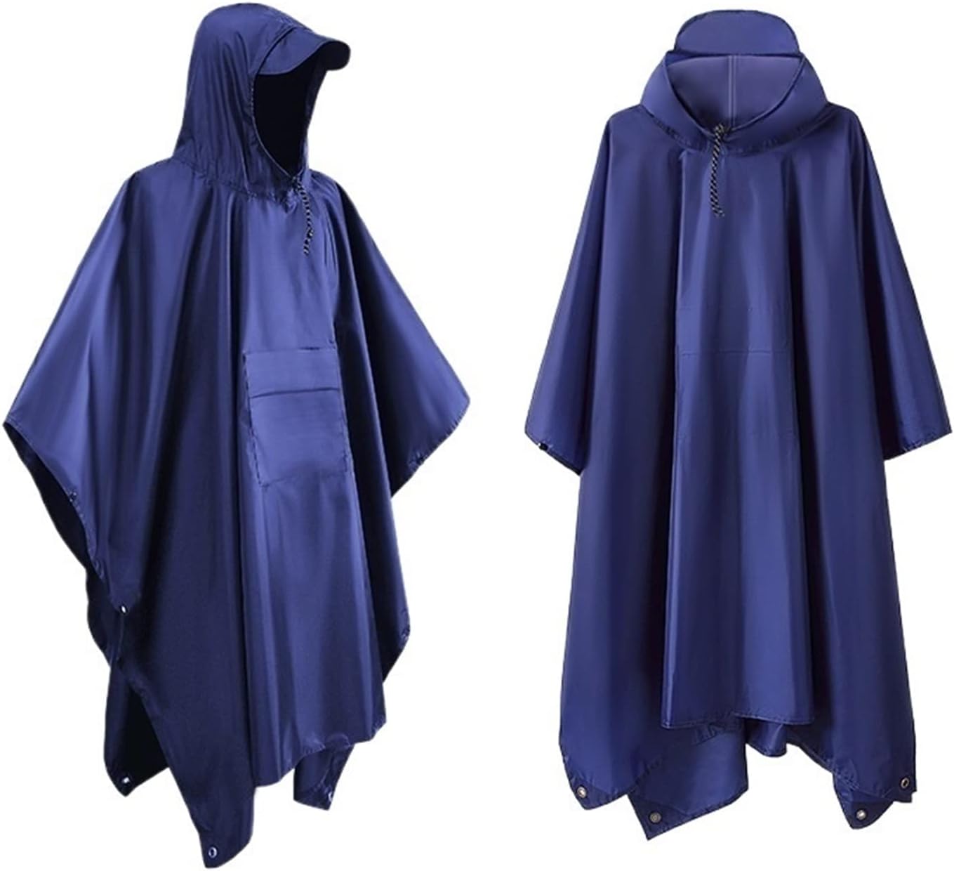 Raincoat Hooded Rain Poncho Impermeable Thickened Waterproof Raincoat for Men Women Tent Mat 3 in 1 Hiking (Color : Orange, Size : One Size)