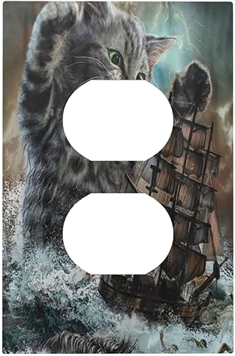 Miniatura 74 de Cubiertas de Interruptor de Luz de Palanca Simple con Diseño Abstracto de Sol Amanecer Retro, Placa Decorativa Arcoíris Atardecer de 1 Gang, Placa