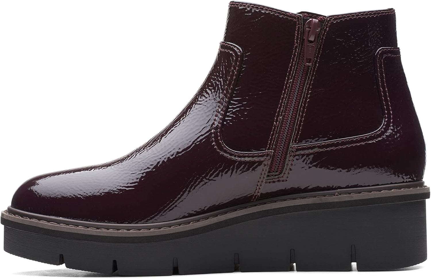 Clarks Women's Airabell Style Ankle Boots, Burgundy Patent, 8