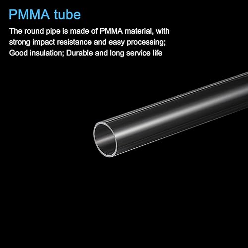 Miniatura 4 de MECCANIXITY Tubo acrílico transparente rígido redondo 9 piezas 18 mm (0.7 ") ID 20 mm (0.8 ") OD 6" para lámparas y linternas, sistema de