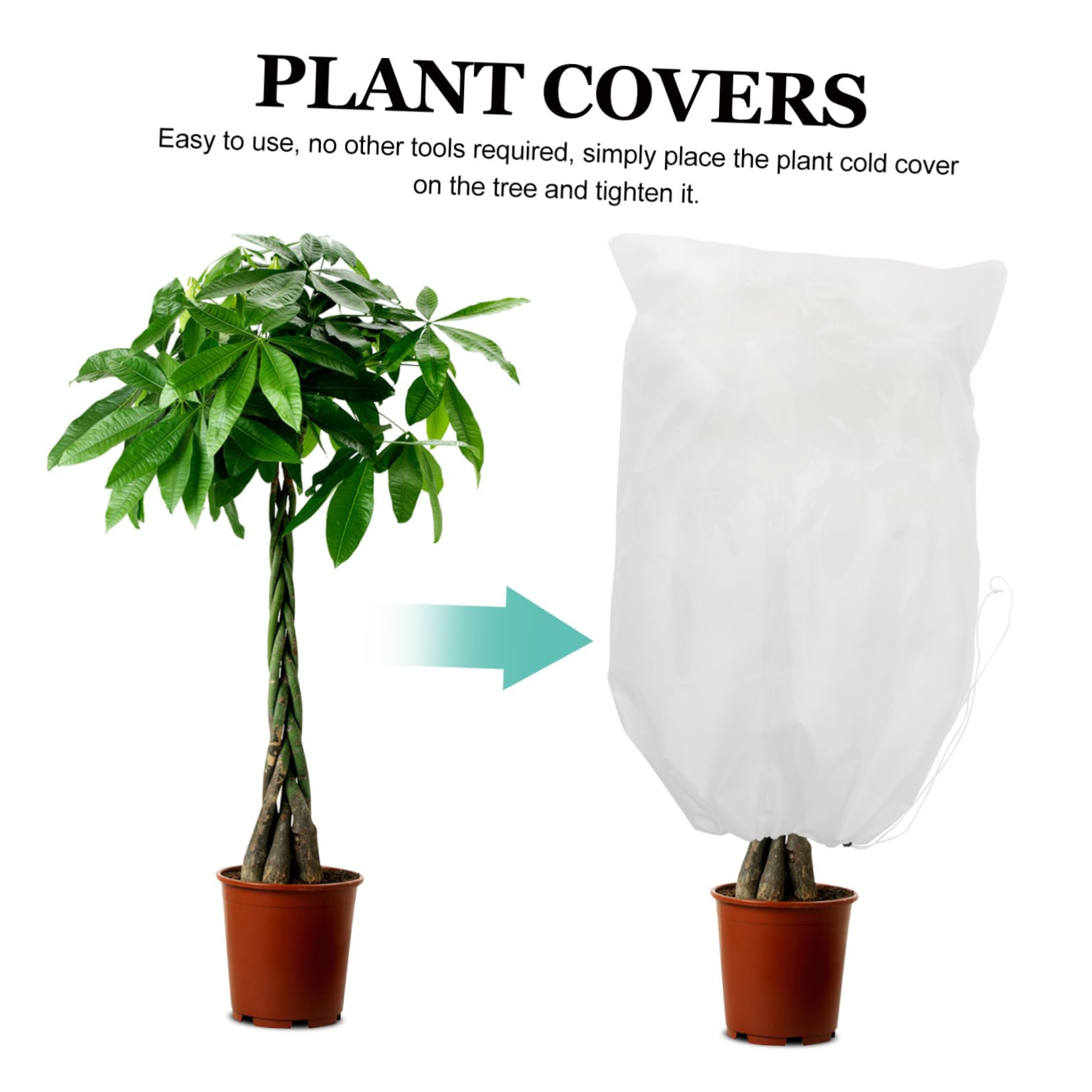 NOLITOY 2 Piezas Protector Plantas Invierno Unidades Cubiertas No Tejidas con Cremallera y Cordón para Macetas y Plantas Exteriores contra Heladas y Frío