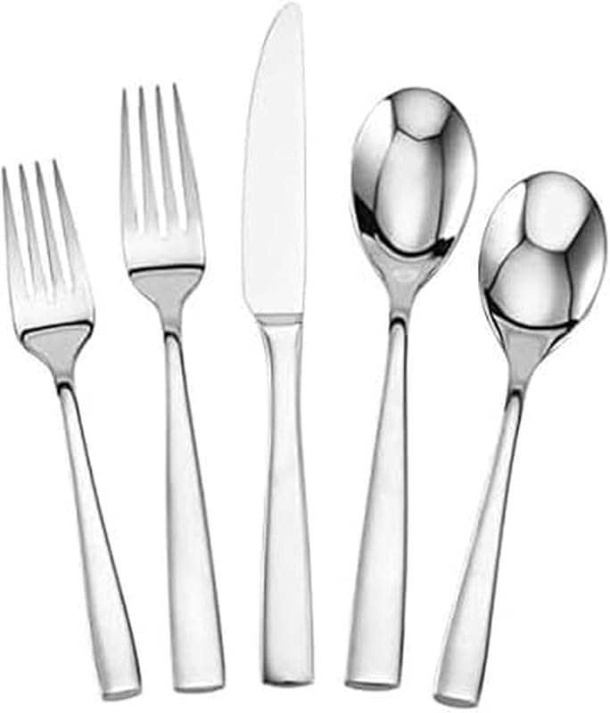 Delano Flatware Service for 4, 20 Piece Set, 18/0 Stainless Steel Silverware Set