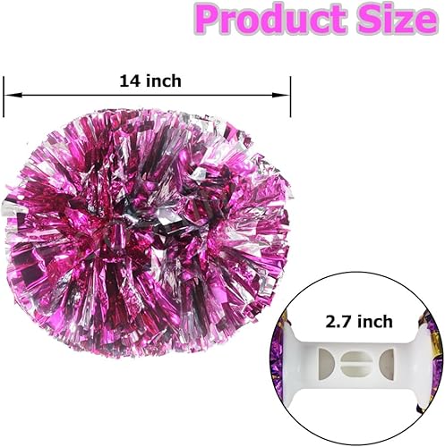 Miniatura 97 de Hooshing - Paquete de 2 pompones de animadora con mango tipo bastón, pompones para espíritu de equipo, deportes, bailes, animación, para niños