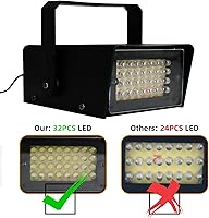 Vista 8 de ENUOLI Mini Luz Estroboscópica - 32 Bombillas LED Superbrillantes para Halloween, Control de Velocidad de Parpadeo Variable, Luces Intermitentes