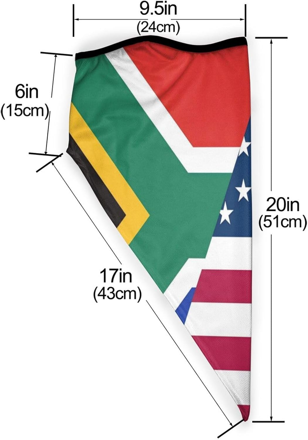 Ghana American Flag Neck Gaiter Mask Fashion Bandanas Headwear Balaclava Face Cover for Men Women image 2