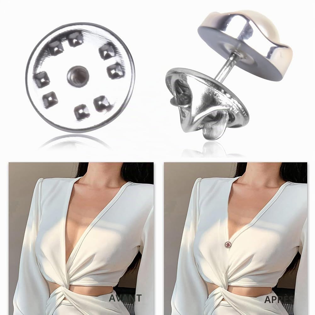 Broche de Sécurité avec Boutons Invisibles - 40 Pièces pour Chemise