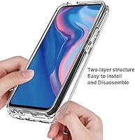 Vista 4 de Funda para Y9 Prime 2019/Honor 9X/P Smart Z con protector de pantalla de vidrio templado, transparente 360 protección de cuerpo completo, carcasa