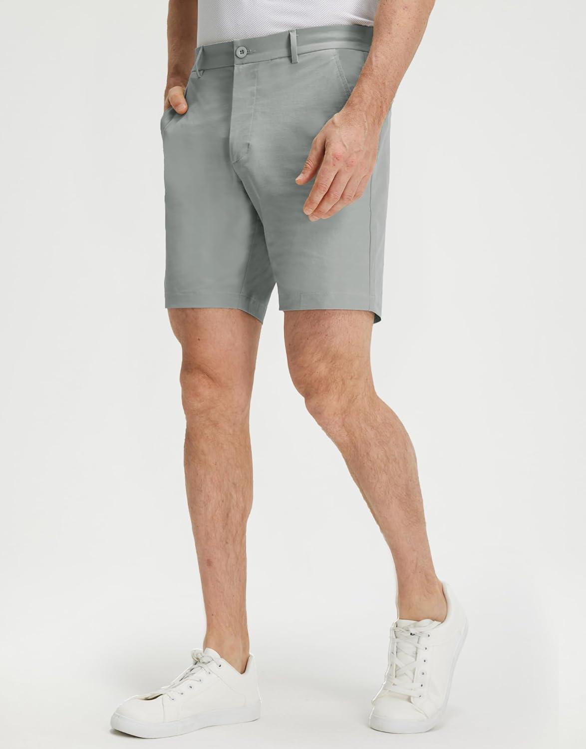 M MAELREG Golf Shorts Men 7 Inch 5 Pockets Lightweight Water-Resistant Flat Front Flex Solid Casual Mens Dress Shorts