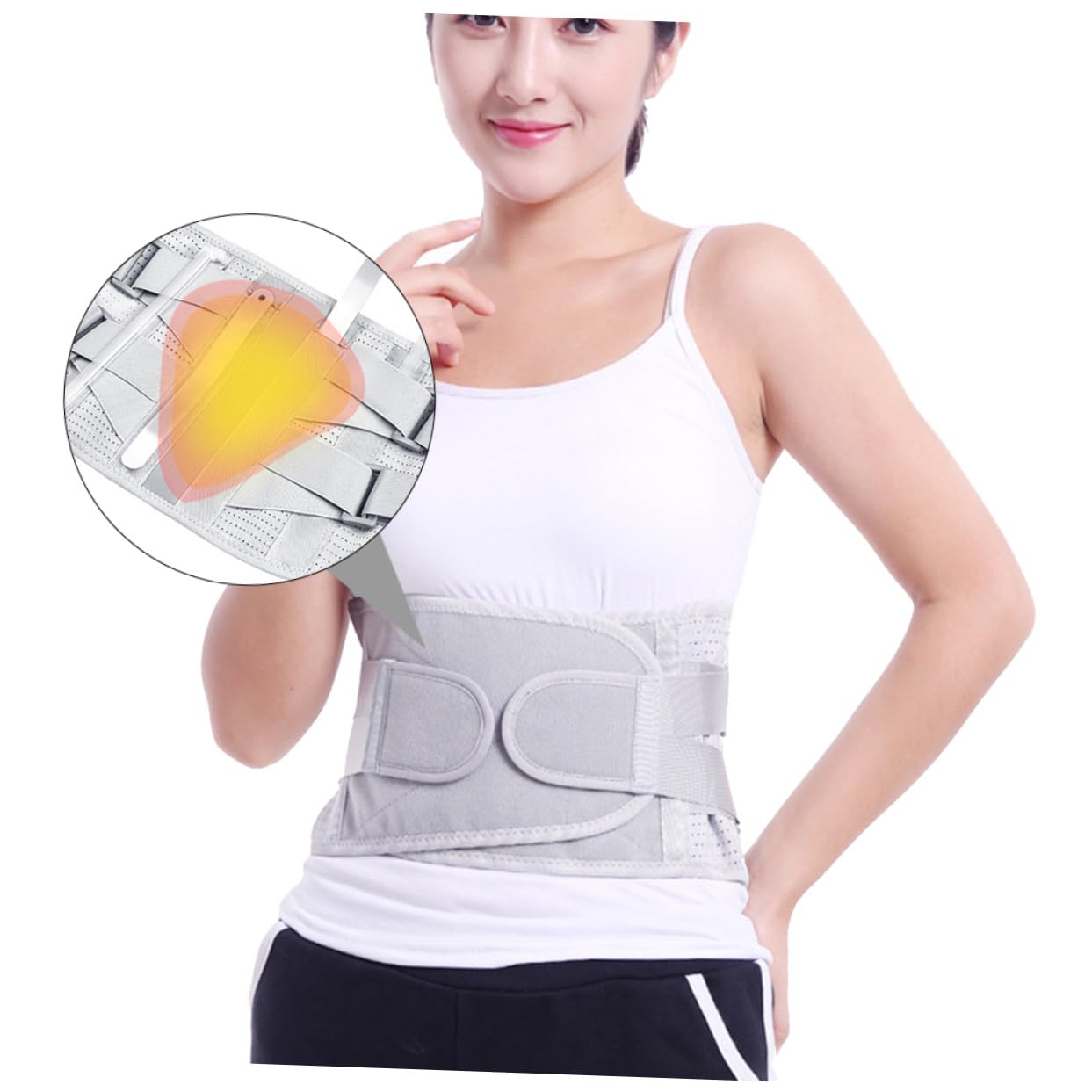 Breathable Waist Support Belt with Steel Plates Widen Lumbar Brace for Unisex Back Therapy Posture Correction and Relief Gray Protective Lumbar Support
