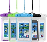 Vista 7 de Funda impermeable para teléfono con cuerda para colgar, funda universal para teléfonos inteligentes, doble sellado, pantalla táctil transparente